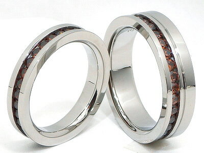 ペアリング リング 指輪 4mm 6mm 刻印 名入れ 金属アレルギー エタニティ ジルコニア 結婚記念日 マリッジリング メンズ レディース カップル 2個セット ギフト つけっぱなし 太め 定番商品