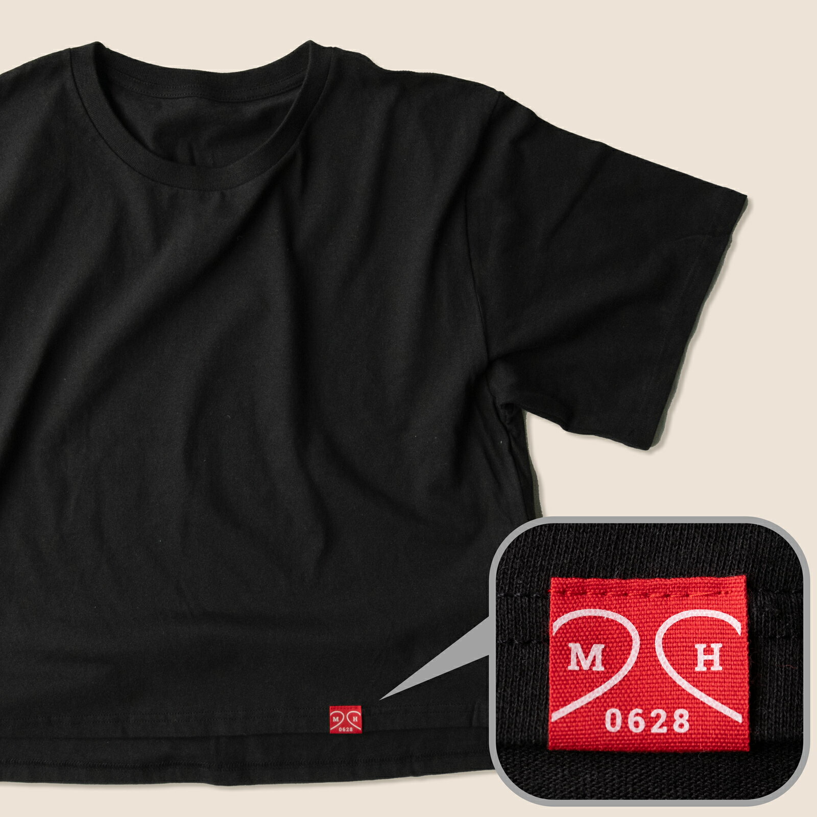 Lauss 小さなリボンタグ　「合わせてハート」　ペアTシャツ　ビッグシルエット　oat016