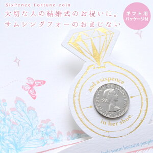 【ギフト用】 「幸せを運ぶコイン」6ペンス (シックスペンス)コイン ギフト用スペシャルパッケージ付き 【2個までメール便対応】 ピック ブライアン・メイ