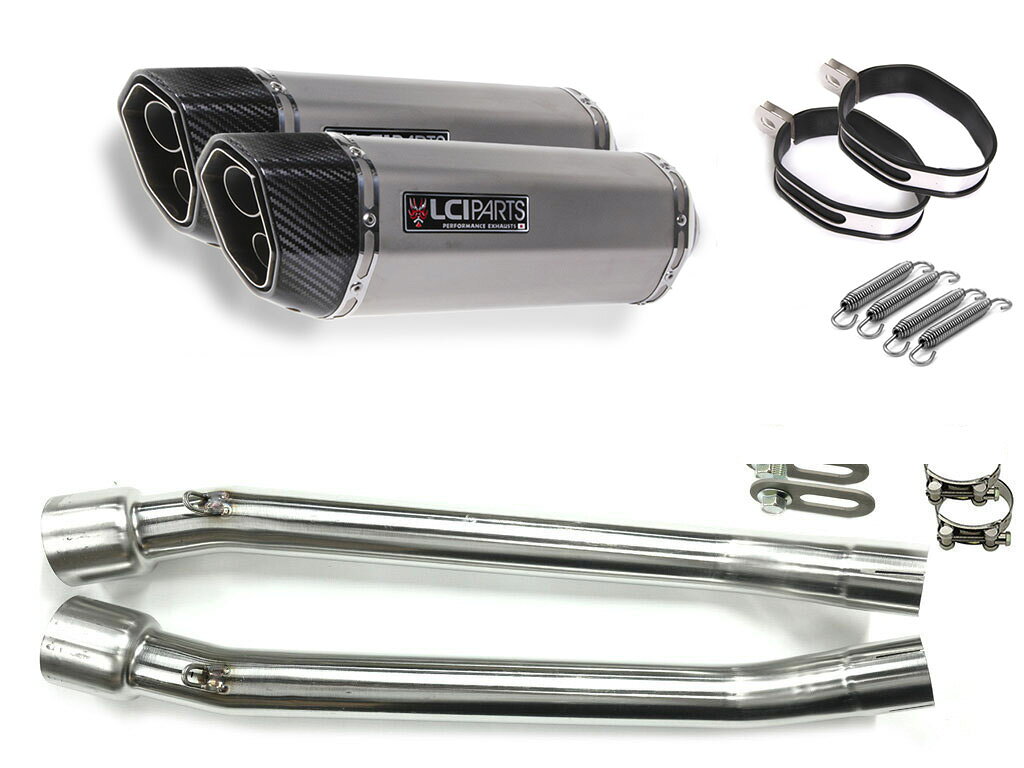 カワサキ ZZR250 1990-2007 LCIPARTS LCI ツインエンド ステンレス スリップオン マフラー