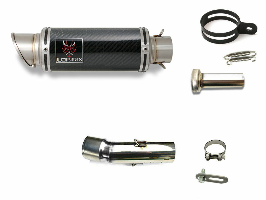 カワサキ ER-4N/F 2006-2013 ER-6N/F 2006-2011 LCIPARTS LCI ショートカーボン スリップオン マフラー