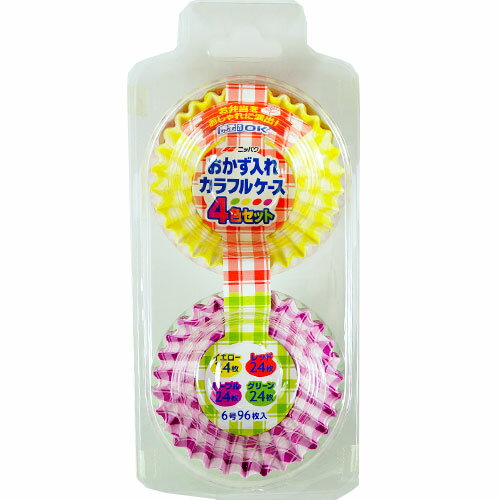 Rakuten - BG98 日本製箔 ニッパク おかず入れ カラフルケース 6号 4色セット 96枚入【AP】