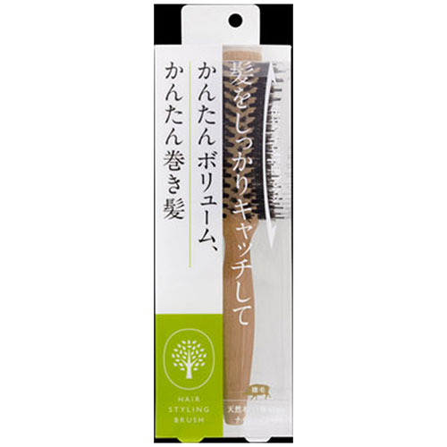 BU24 アーチロールブラシ 獣毛ピン付スパイラル 猪毛 【AP】