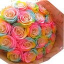 結婚式 サプライズ レインボーローズ プリザーブドフラワー 花束 20本使用 プリザーブドフラワー 花束 枯れずにいつまでもキレイなレインボーローズ ◆誕生日プレゼント・成人祝い・記念日の贈り物におすすめのフラワーギフト(4)