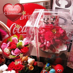 クリスマスプレゼント　花　ミッキー　ミニー入り　フラワーギフト　赤バラ　ラテ　プリザーブドフラワー　ケース付き　◆クリスマスプレゼント・記念日の贈り物におすすめのフラワーギフト