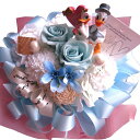 結婚祝い プレゼント ディズニードナルド デージー 花 水色バラ プリザーブドフラワー ケース付き(4)