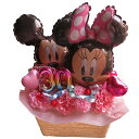 真珠婚式 妻 プレゼント 30周年 ディズニー ミッキー ミニー バルーン 花 花束風ギフト 枯れない アートフラワー ハート バルーン入りギフト 置いて飾れる...