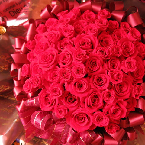還暦祝いプレゼント　花　フラワーギフト プリザーブドフラワー　赤バラ　60輪　30×40 ケース付き　還暦祝いにオススメ♪ 3