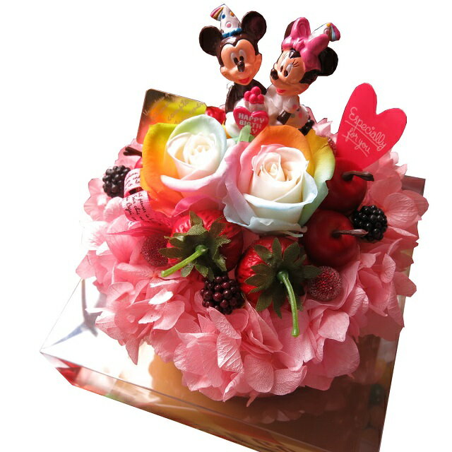 誕生日プレゼント 友達 彼女 ディズニー 花 レインボーローズ フラワーケーキ プリザーブドフラワー入り ケース付き バースデーa プリザーブドフラワー 誕生日プレゼント 記念日の贈り物におすすめのフラワーギフト フラワーガーデンリーブス 誕生日プレゼント 友達