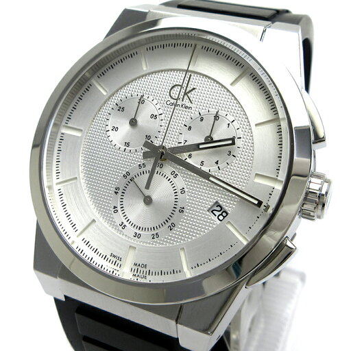 【中古】カルバンクライン クロノグラフ メンズ ラバー シルバー文字盤 K2S 371 ck Calvin Klein K2S371D6 クォーツ 箱 保証書 稼動品 時計 【中古】カルバンクライン クロノグラフ メンズ ラバー シルバー文字盤 K2S 371 ck Calvin Klein K2S371D6 クォーツ 箱 保証書 稼動品 時計