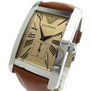 【中古】エンポリオアルマーニ レクタンギュラー メンズ カラーガラス ブラウン AR0154 時計  ...