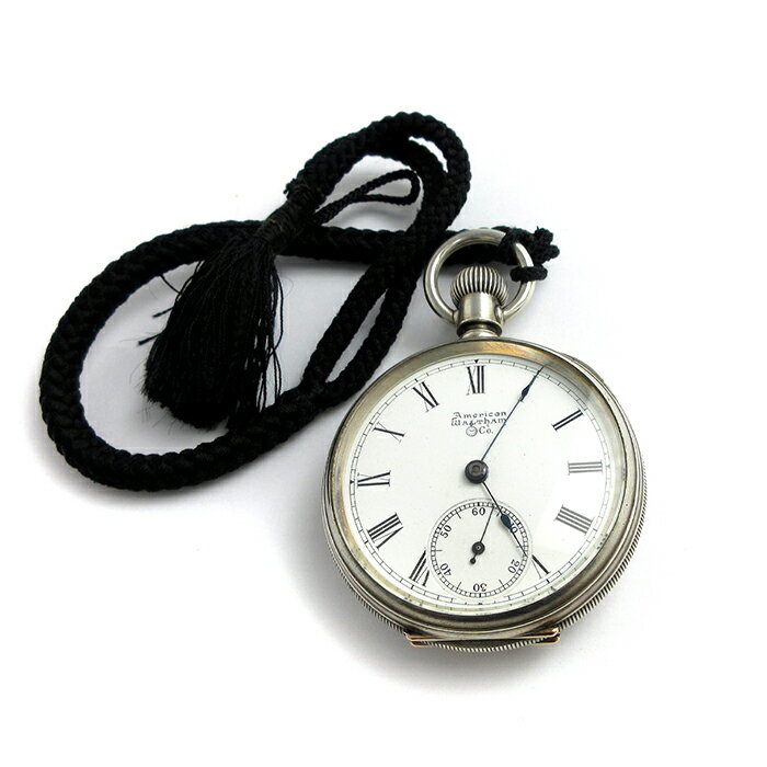 【中古】アメリカン ウォルサム ウォッチ カンパニー 懐中時計 手巻き シルバー925 WALTHAM 1888年製 アンティーク 稼動品