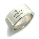 【中古】グッチ トレードマーク ロゴ バンドリング ユニセックス シルバー925 10号 GUCCI 指輪 レディース メンズ 婦人 ボーイズ SV925