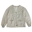ANCELLM アンセルム 24SS ACW-06 Wism ウィズム 別注 DAMAGE SWEAT CARDIGAN ダメージ加工 スウェット カーディガン オフホワイト系 2 メンズ【古着】【中古】