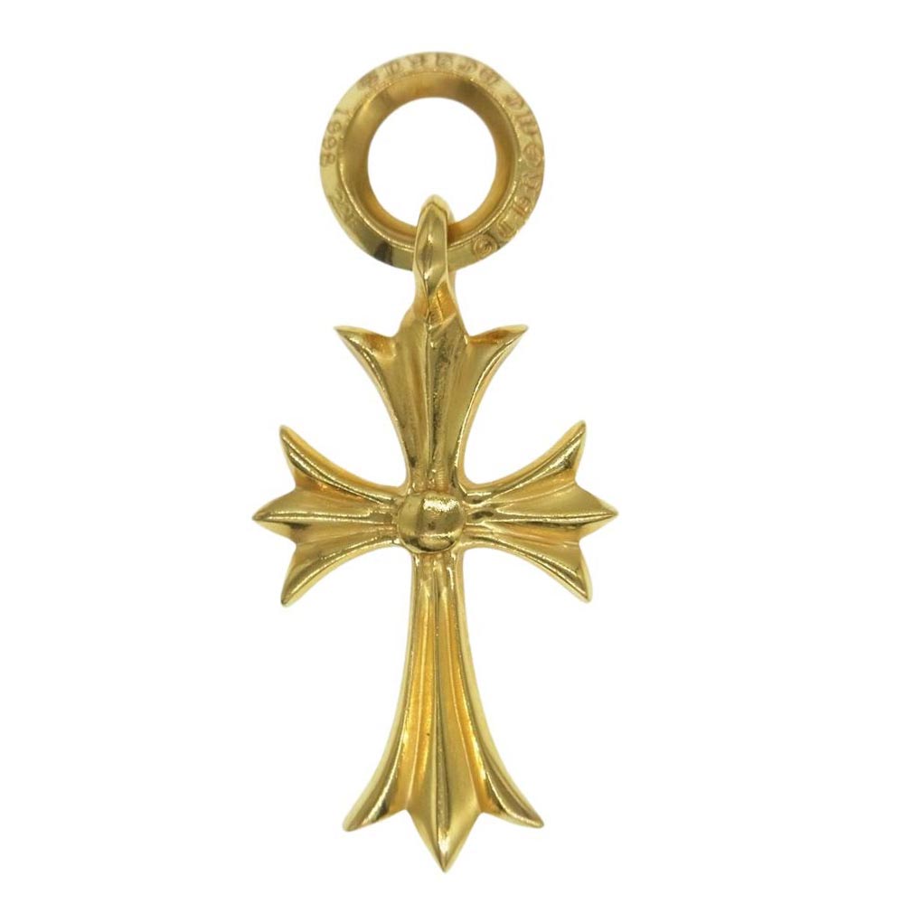 CHROME HEARTS クロムハーツ（原本無） ペンダントトップ 22K TINY CH CROSS タイニー CHクロス チャーム ネックレス トップ メンズ【中古】