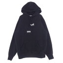 Supreme シュプリーム パーカー 18AW × COMME des GARCONS SHIRT コムデギャルソン シャツ Split Box Logo Hooded Sweatshirt スプリット ボックス ロゴ プリント フーデッド スウェットシャツボックス ロゴ パーカー ブラック系 M メンズ【古着】【中古】