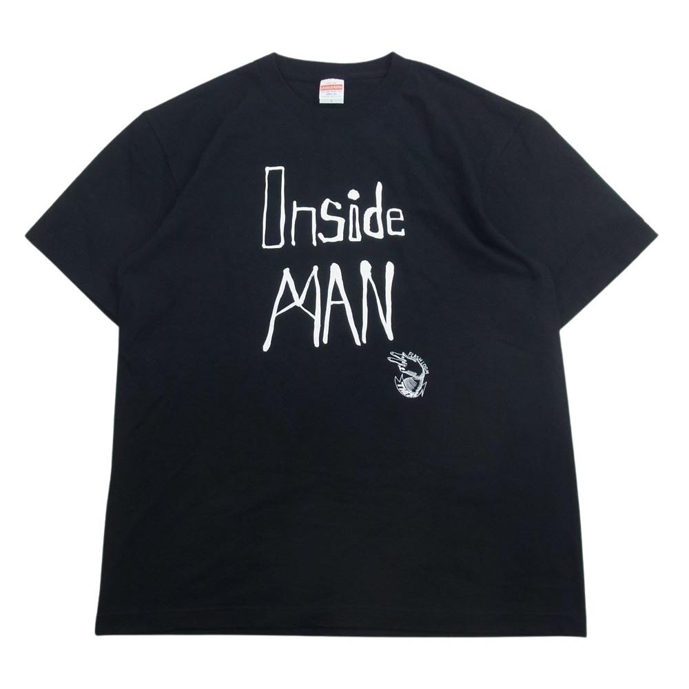 ゼア THERE WMT-12 ケルト＆コブラ前身 Inside Man T-shirt Fonts シルクスクリーンプリント インサイドマン クルーネック 半袖 Tシャツ ブラック系 L メンズ【古着】【中古】