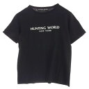 HUNTING WORLD ハンティングワールド ロゴプリント 半袖 Tシャツ ブラック系 L メンズ【古着】【中古】