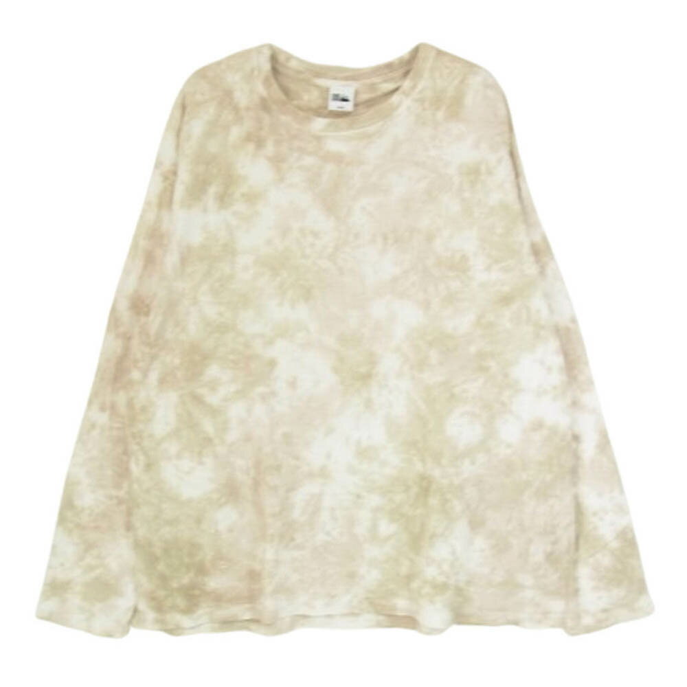 FIRST DOWN ファーストダウン タイダイ ロングスリーブ Tシャツ 長袖 ブラウン ベージュ系 L メンズ【古着】【中古】