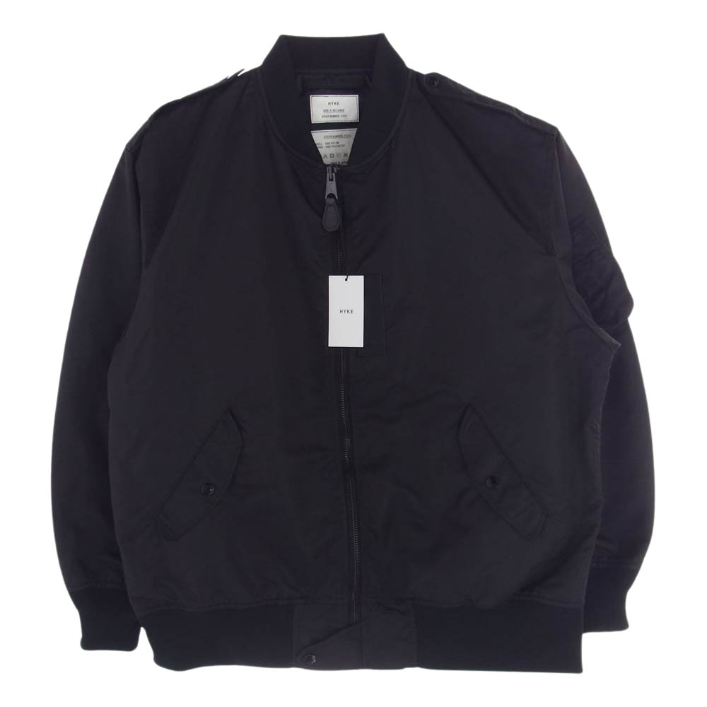 HYKE ハイク ミリタリージャケット 23SS 17373 TYPE L-2A JACKET ナイロン ミリタリー ジャケット ブルゾン MA-1 ブラック系 XXL 表記サイズ：5 【極上美品】 メンズ【古着】【中古】のサムネイル