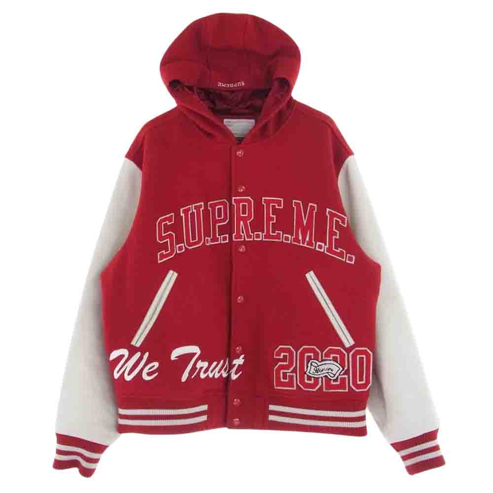 Supreme シュプリーム スタジャン 20AW King Hooded Varsity Jacket キング フード バーシティ ジャケット スタジャン レッド系 M メンズ【古着】【中古】