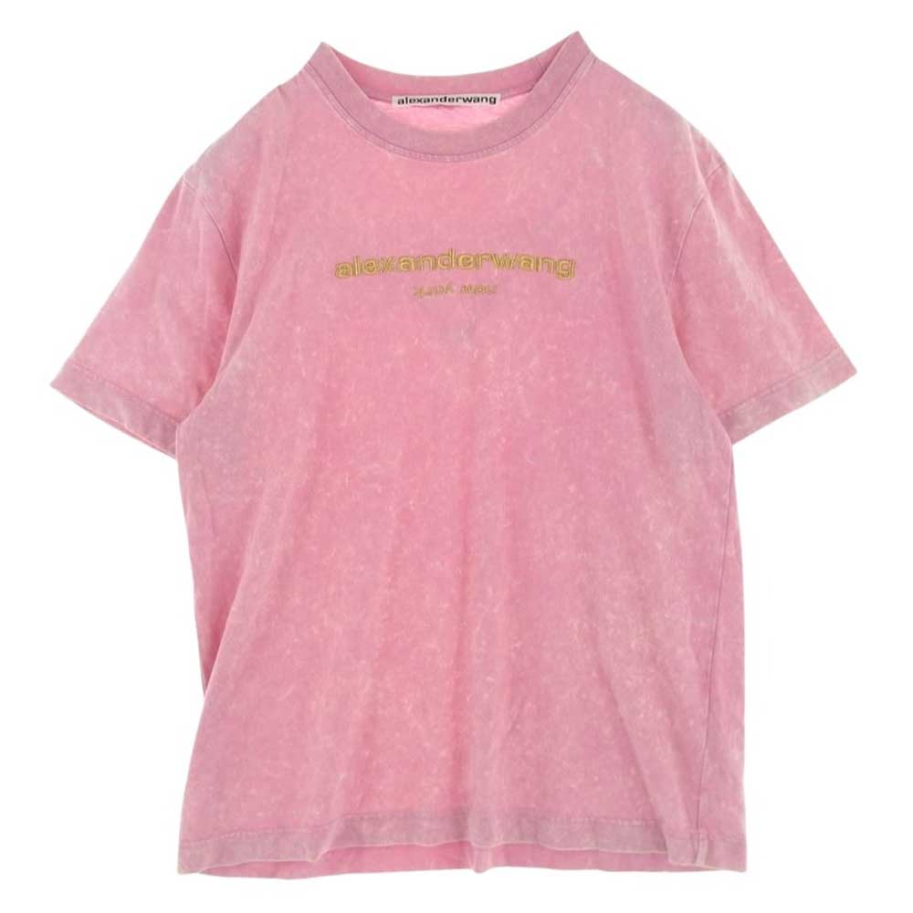 Alexander Wang アレキサンダーワン Tシャツ ロゴ刺繍 タイダイ染 半袖 Tシャツ ピンク系 M メンズ