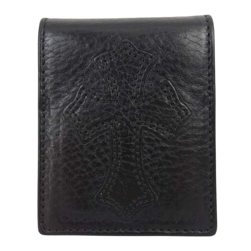 CHROME HEARTS クロムハーツ（原本無） MEMO HOLDER MINI CHクロスパッチ レザー メモホルダー カバー ブラック系 メンズ【中古】