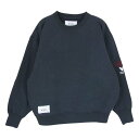 WTAPS ダブルタップス 23AW 232ATDT-CSM18 AII 01 SWEATER COTTON PROTECT コットン 刺繍 ロゴ スウェット チャコール系 1 メンズ【古着】【中古】