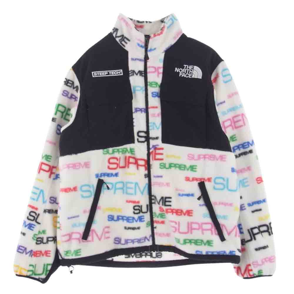 Supreme シュプリーム ジャケット 21AW NA52101I × The North Face ノースフェイス 国内正規品 Steep Tech Fleece Jacket ロゴ 総柄 フリース ジャケット ホワイト系 M メンズ【古着】【中古】