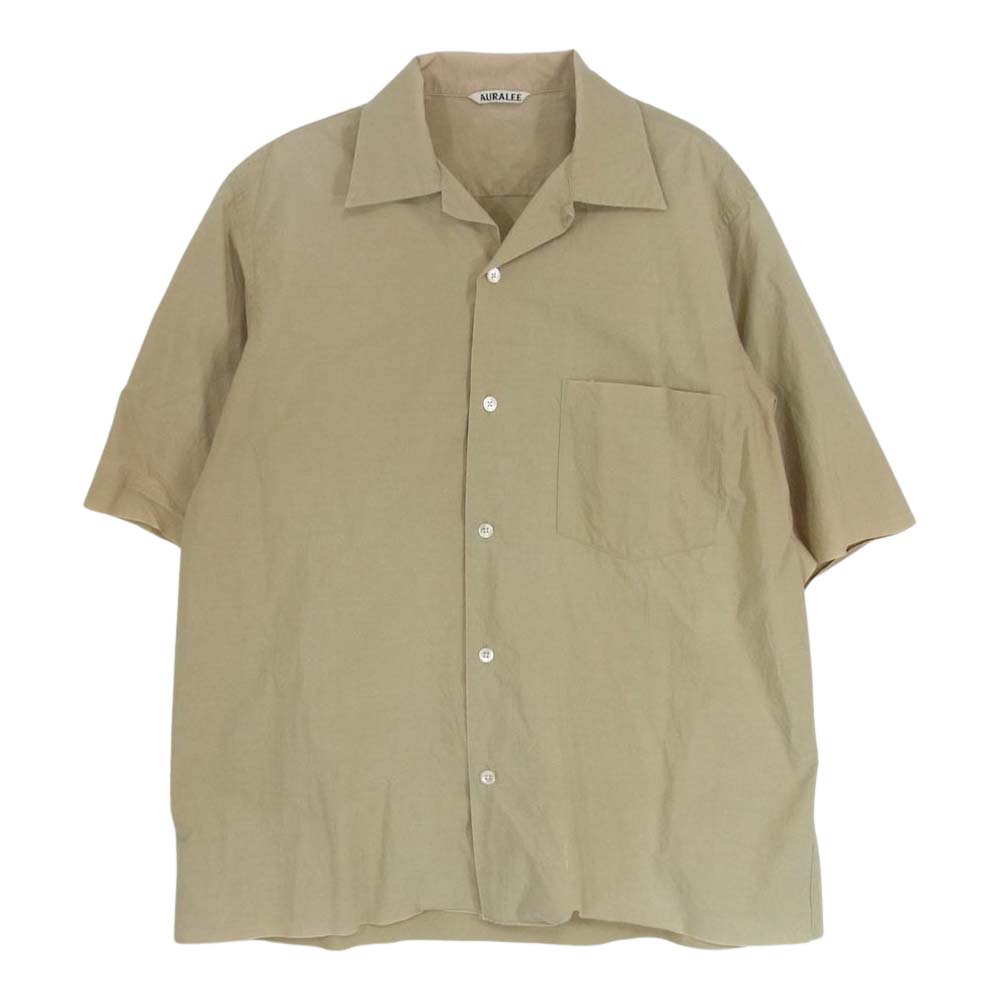 AURALEE オーラリー 半袖 16SS A6SS03WC SELVEDGE WEATHER CLOTH SHORT SLEEVE SHIRTS ショートスリーブ シャツ ベージュ系 3 メンズ【古着】【中古】