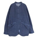 TENDERLOIN テンダーロイン 23SS DENIM HB F.C SHIRT JKT デニム ヘリンボーン チャイナ シャツ ジャケット インディゴブルー インディゴブルー系 XL メンズ【古着】【中古】