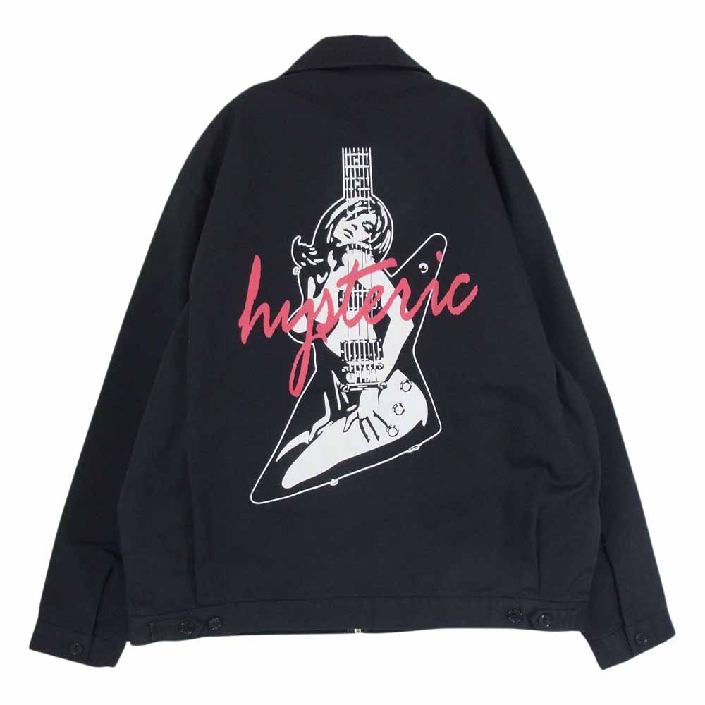 HYSTERIC GLAMOUR ヒステリックグラマー 02231AB01 × Dickies ディッキーズ GUITAR GIRL アイゼン ハワー ジャケット ブラック系 XL 【美品】 メンズ【古着】【中古】