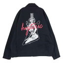 楽天ブランド古着 ライフ楽天市場店【～5/1期間限定価格】HYSTERIC GLAMOUR ヒステリックグラマー 02231AB01 × Dickies ディッキーズ GUITAR GIRL アイゼン ハワー ジャケット ブラック系 XL 【美品】 メンズ【古着】【中古】