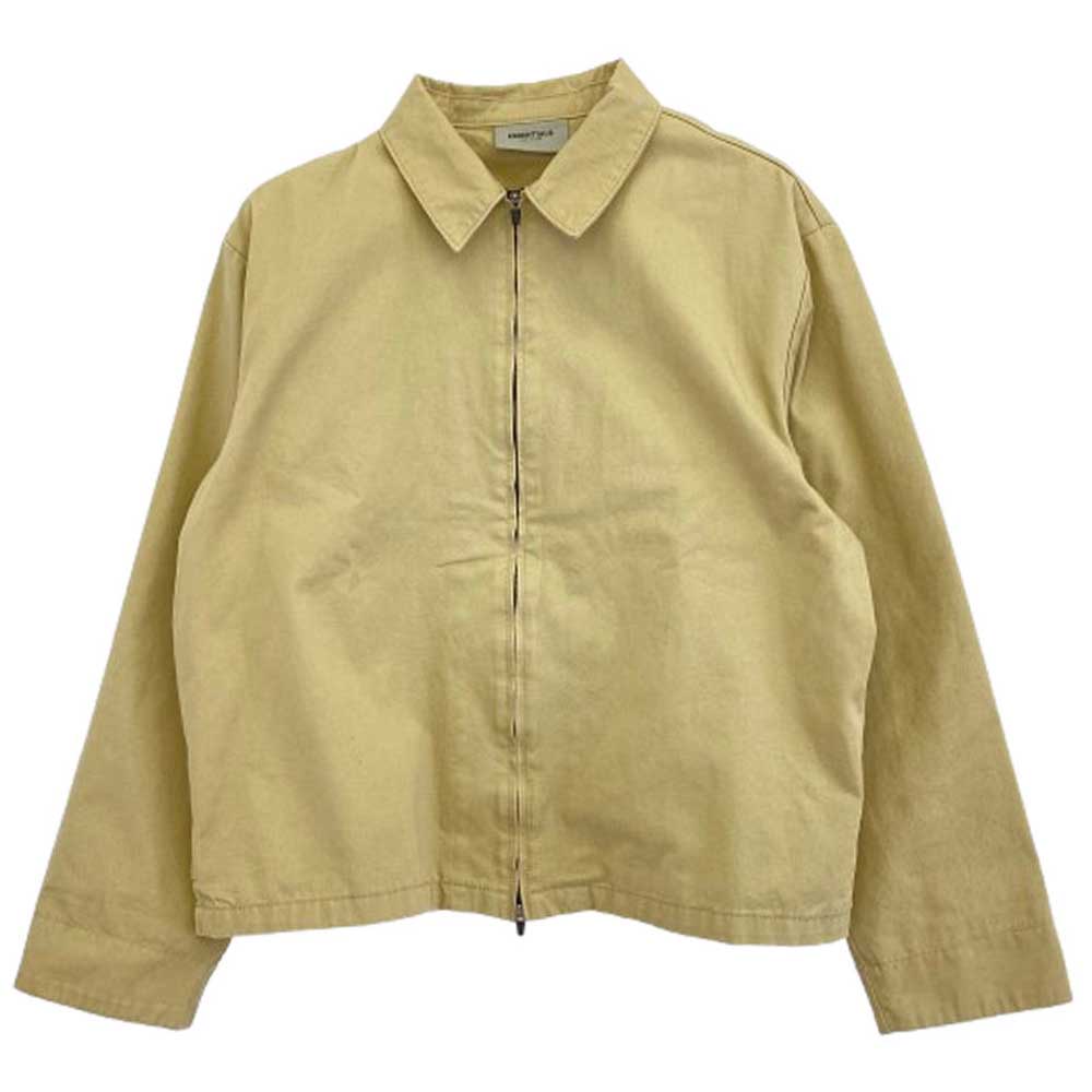 FEAR OF GOD フィアオブゴッド 21SS FOG ESSENTIALS Twill Jacket エッセンシャルズ ツイルジャケット ジップアップ ブルゾン ベージュ系 S メンズ【古着】【中古】