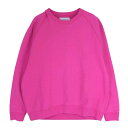 GRAPHPAPER グラフペーパー GU191-70059B × LOOPWHEELER RAGLAN SWEAT ループウィラー ラグラン クルーネック スウェット トレーナー ピンク系 1 メンズ【古着】【中古】