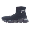 BALENCIAGA バレンシアガ スニーカー 645734 W2DBU Speed Soccer Runner trainer スピード サッカー ランナー トレーナー スニーカー ブラック系 27cm メンズ【中古】