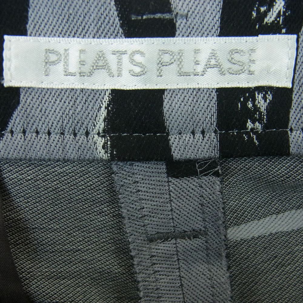 PLEATS PLEASE プリーツプリーズ イッセイミヤケ 15AW PP54-ZF871 リップ ジャガード 総柄 パンツ 日本製 グレー系 ブラック系 3 レディース【古着】【中古】