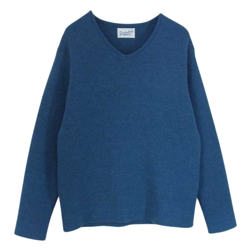 TENDERLOIN テンダーロイン T-SWEATER V Vネック ウール ニット セーター ブルー系 M メンズ【古着】【中古】