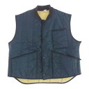 ヴィンテージ VINTAGE 裏ボア ナイロン ワーク ベスト ネイビー系 XL メンズ【古着】【中古】