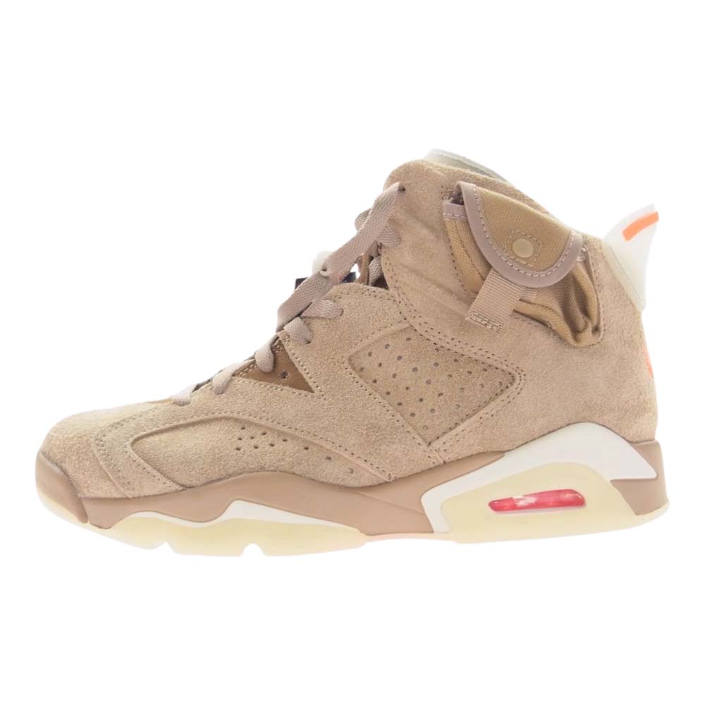 NIKE ナイキ スニーカー DH0690-200 × Travis Scott Air Jordan 6 British Khaki トラビス スコット ジョーダン 6 レトロ スニーカー ライトブラウン系 26.5cm 【新古品】【未使用】 メンズ【中古】