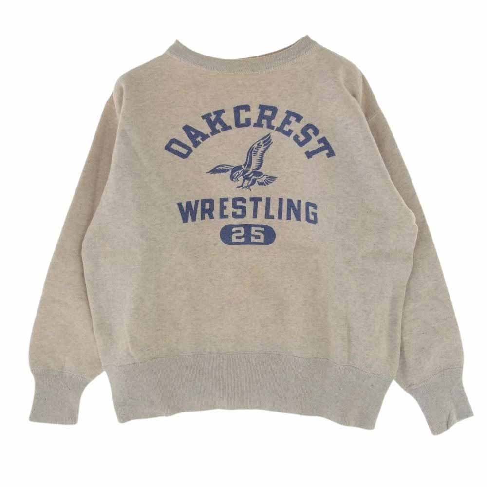 Champion チャンピオン スウェット ヴィンテージ 60s 大文字ランタグ OAKCREST WRESTLING 染み込みプリント クルー スウェット グレー系 M メンズ【古着】【中古】