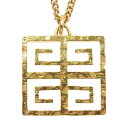 GIVENCHY ジバンシィ ネックレス 4G Pendant Neckless ロゴ ペンダント ネックレス ゴールド系 メンズ【中古】