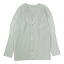 HOMME PLISSE ISSEY MIYAKE オム プリッセ イッセイミヤケ HP55JL441 BASICS プリーツ カーディガン グレー系 4 メンズ【古着】【中古】