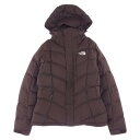 THE NORTH FACE ノースフェイス ダウンジャケット F09PA03 国内正規品 ハウンドトゥース キルティング フード付き ダウンジャケット ブラウン系 S レディース【古着】【中古】