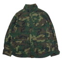 TENDERLOIN テンダーロイン 20SS MOCK BDU RIP STOP JKT CAMO モック リップストップ ジャケット カモ 迷彩 ロゴ刺繍 カーキ系 S メンズ【古着】【中古】