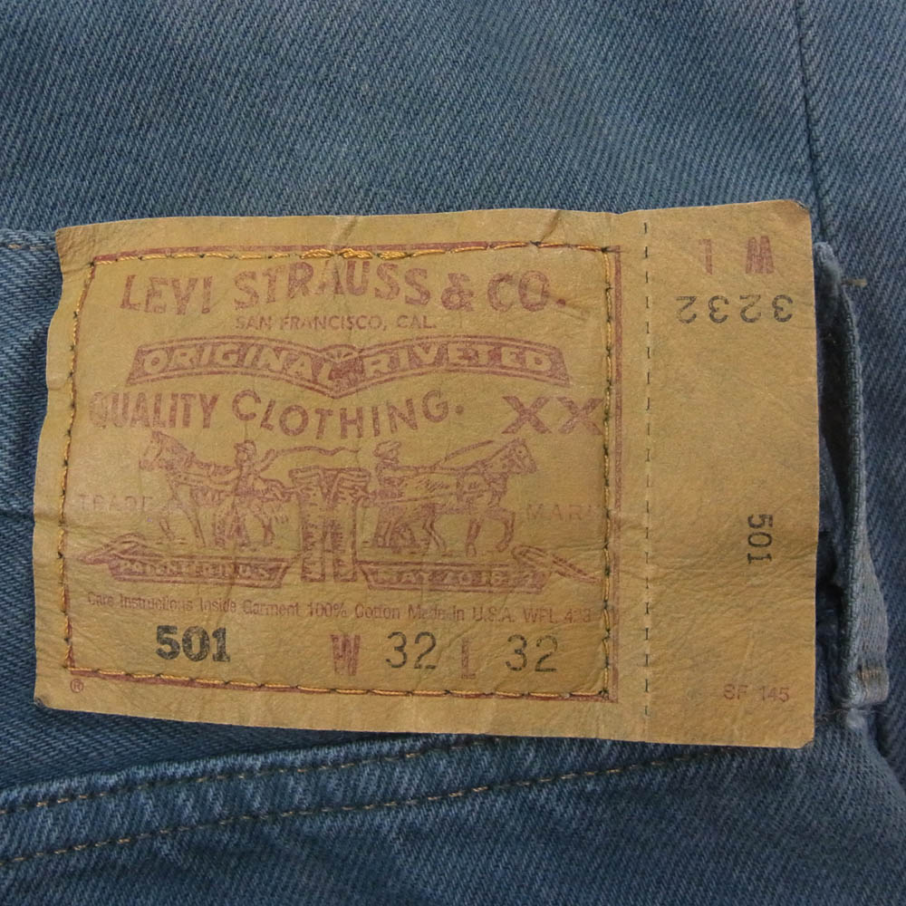 Levi's リーバイス 501 USA製 90s スモールe デニム パンツ ネイビー系 W32L32 メンズ【古着】【中古】