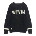 WTAPS ダブルタップス ニット 18AW CREW SWEATER ロゴ クルーネック ニット セーター ブラック系 2 【美品】 メンズ【古着】【中古】