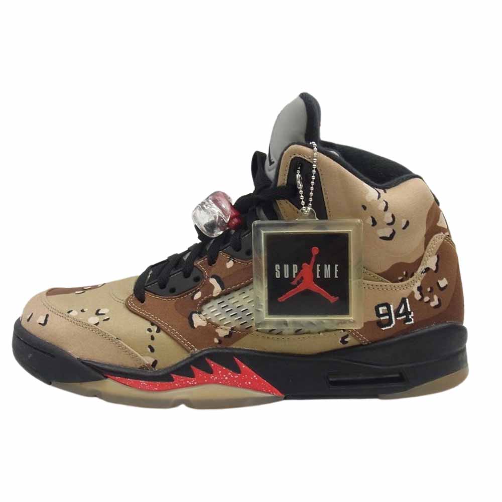 Supreme Vv[ Xj[J[ tFCNoX^[Ӓ NIKE iCL 824371-201 AIR JORDAN 5 GAW[_ Retro g Desert Camo fU[g J Xj[J[ }`J[n 28.5cm yVÕizygpz YyÁz