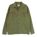 ブルオリジナル BULL ORIGINAL ミリタリー 長袖 シャツ カーキ系 S メンズ【古着】【中古】