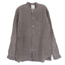 VISVIM ビズビム 0114105011017 14SS LONG RIDER SHIRT L/S HERRINGBONE ヘリンボーン ロング ライダー スタンドカラー 長袖 シャツ グレー系 1 メンズ【古着】【中古】